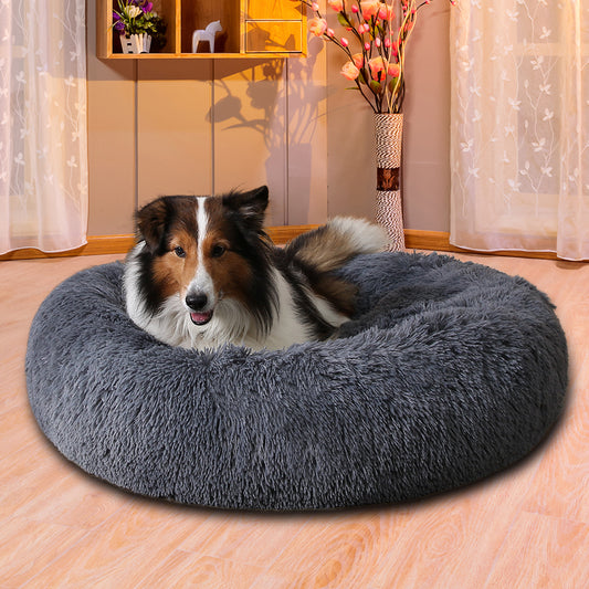 Calming Donut Dog Bed — Fluffy Plush Pet Bed for Dogs & Cats