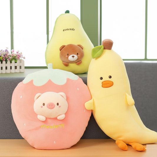 The 'Fruit Friend' 2-in-1 Plush Pillow